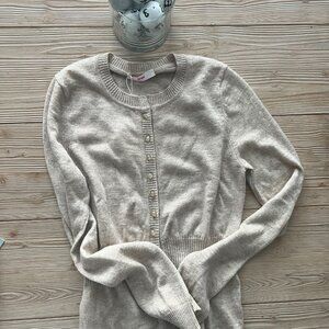 Leggiadro Cashmere Silk Linen Cardigan – Beige Melange (NWT, $995 Retail) | Size